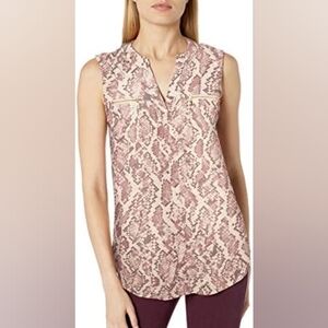 Nanette Lepore animal print sleeveless blouse size XL